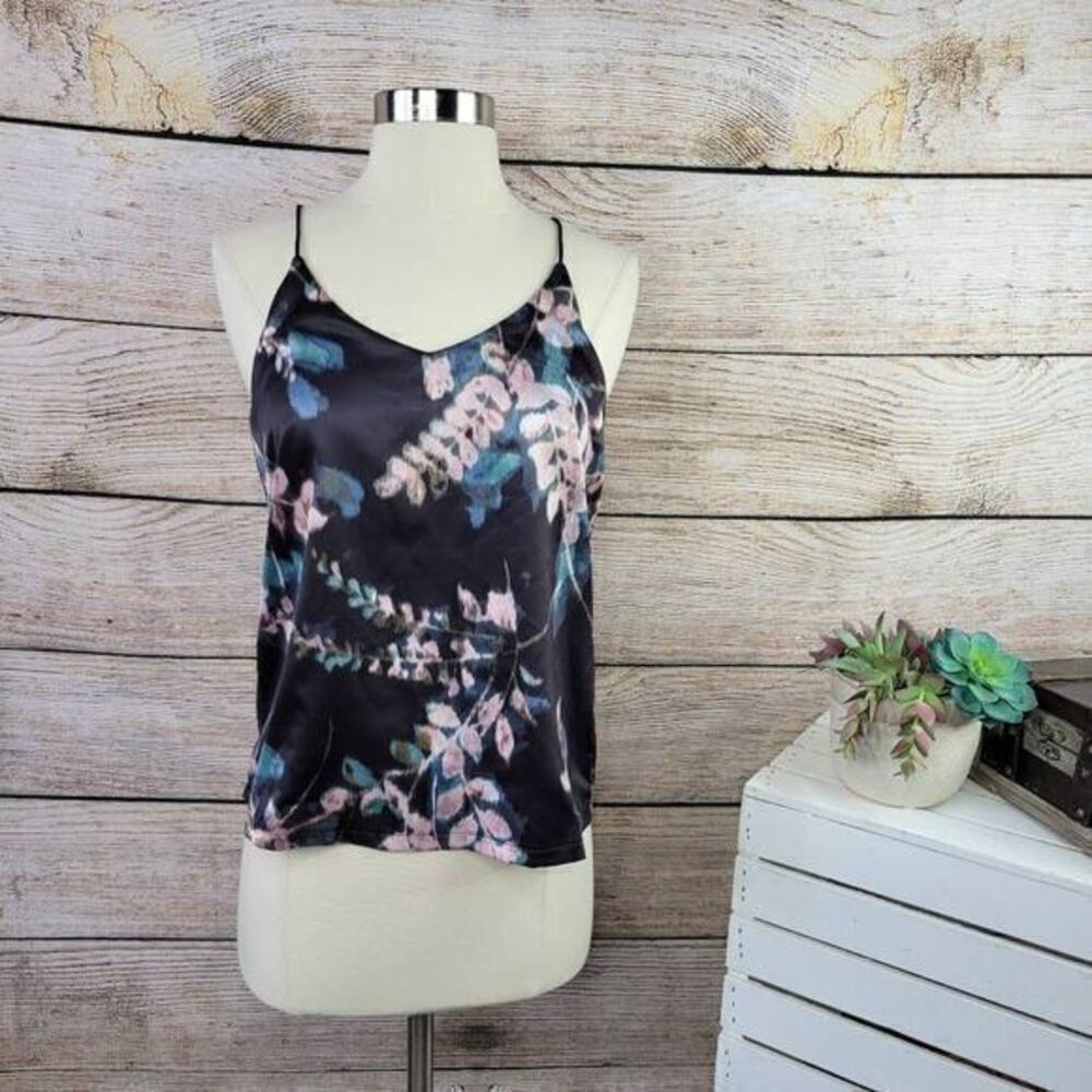 Bishop + Young Women's Tessa Spaghetti Strap Camisole Tropical Print Size Small